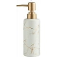 thumbnail image 3 of ABPETE Gold Soap Dispenser for Bathroom or Kitchen, Skinny Ceramic Lotion Bottle with Marble Pattern, Rust-Free Pump(White), 3 of 12