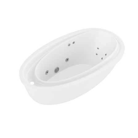 ANZZI Jetted Whirlpool Bathtub Drain Leni, Freestanding Soaking Tub with Reversible 5.9 ft. White