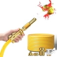 thumbnail image 4 of Set de manguera con boquilla para lavado de autos a alta presión color dorado | Herramienta de riego presurizado para el hogar | Manguera plástica duradera de 10 metros | Rociador con múltiples, 4 of 9