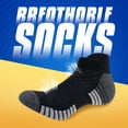 thumbnail image 6 of BISPOY Women Ankle Running Socks, 6-Pairs, Low Cut Cushioned Socks with Arch Support, Moisture Wicking, Black, 6 of 6