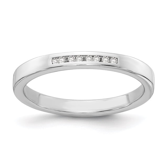 SS White Ice .08ct. Diamond Ring Size 7