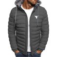 thumbnail image 3 of Chaqueta con capucha acolchada de algodón con estampado de Dwayne Johnson Brahma Bull Tattoo para hombre, cómoda e informal, a la moda, 2024, 3 of 5