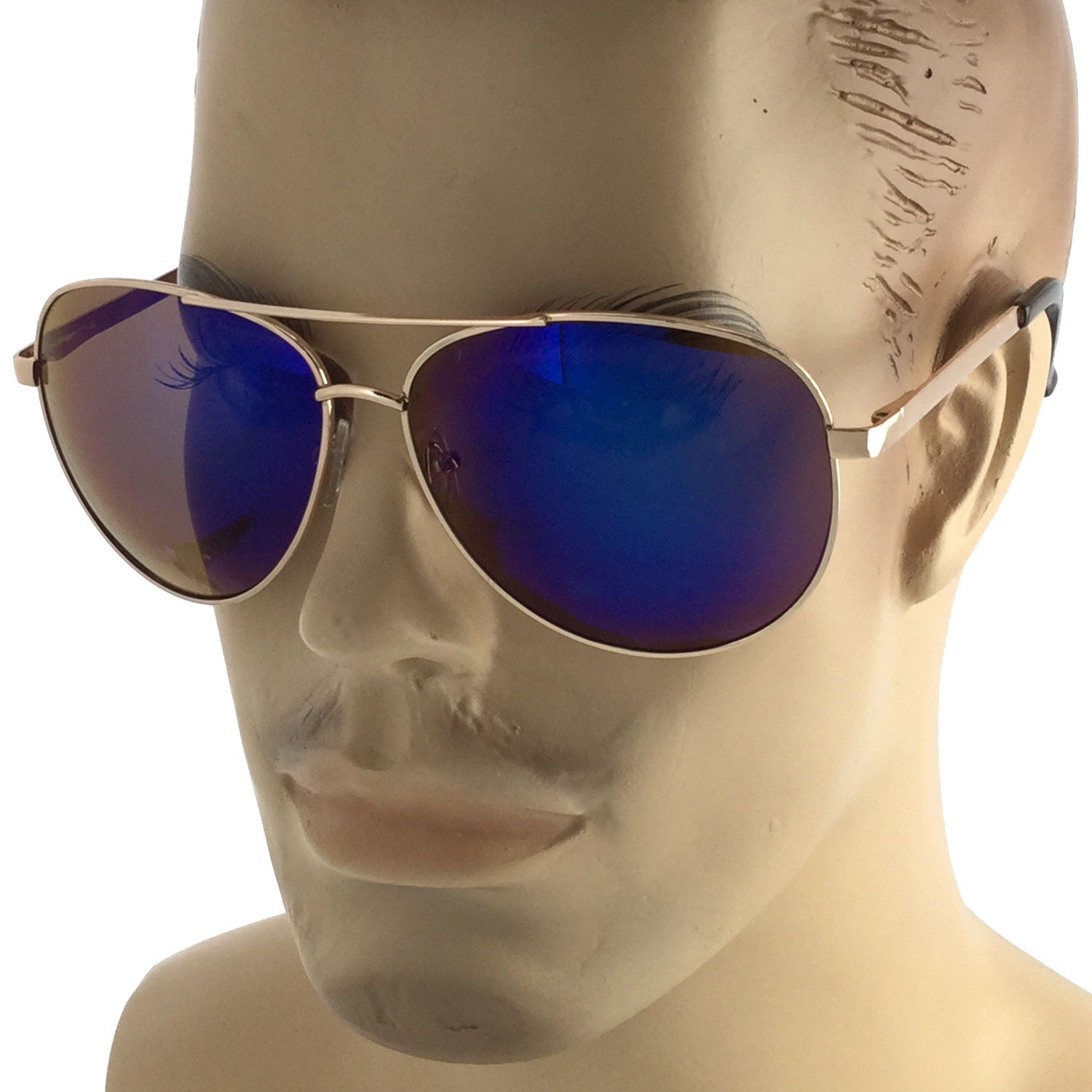 grinderPUNCH Big Wide XL Oversized Frame Aviator Mirror Men Sunglasses, Green