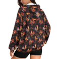 thumbnail image 2 of FOR U DESIGNS Colorful Rooster Zip Up Hoodie Women Cardigan Oversized Comfy Hoodies Size 4XL Long Sleeve Sweatshirt Hooded Jackets for Women with Zipper Sportswear Winter, 2 of 7