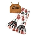 thumbnail image 1 of New Toddler Girls Letter Print Tank Top & Fringe Flared Pants Two Piece Set Summer Casual Outfit, 1 of 8