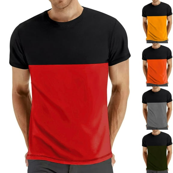 RongHuan Sport T-Shirts Mens Summer Short Sleeve Tees Breathable Comfy Going Out Wicking Tshirt