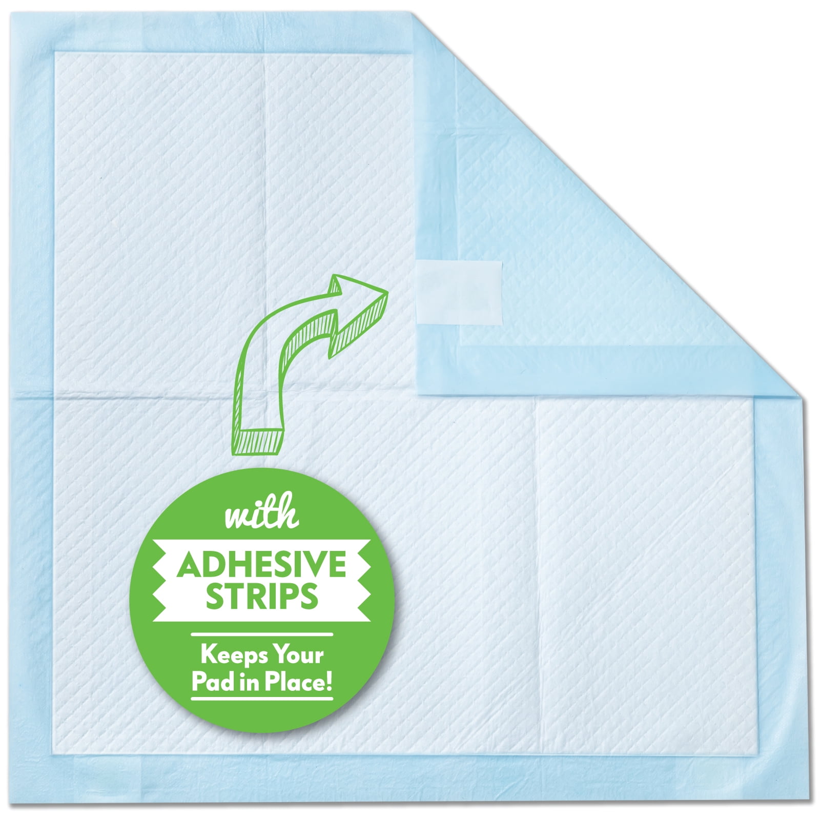 Adhesive top pee pads