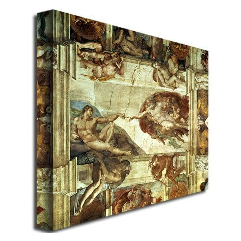 Trademark Fine Art Michelangelo The Creation of Adam Canvas Wall Art - 24x32