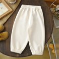 thumbnail image 5 of CPNG Toddler Unisex Boys Girls Solid Color Pants Sweatpants Wide Leg High Waist Elastic Waist Casual Loose Pants Joggers Sweat Pants(White,3-4 Years), 5 of 5