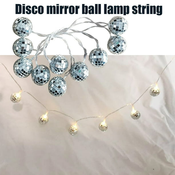 Cadena de luces LED multiusos Bola de espejo Bola de discoteca Wdftyju luces de reflejo de escenario decoración de fiesta en casa boda Año Nuevo