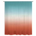 thumbnail image 2 of Red Teal Ombre Sheer Curtains 45 Inches Long, Contemporary Abstract Gradient Light Filering Curtains, Breathable Simi Curtain Privacy Drapes for Kitchen Bathroom Lightweight Small Window Treatment, 2 of 9