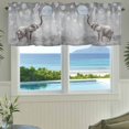 thumbnail image 3 of Gray Elephants Farmhouse Short Window Curtain Valances, Modern Vintage Elephants Blowing Bubbles Rod Pocket Kitchen Valances for Living Room Bedroom Bathroom Cafe 42" x 12", 3 of 8