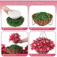 thumbnail image 4 of Artificial Hanging Flowers with Basket, Artificial Violets Arrangement,Orchids Fake Plants in inch Coconut Lining Basket for Patio Garden Porch Deck Spring Decoration(Orange), 4 of 5