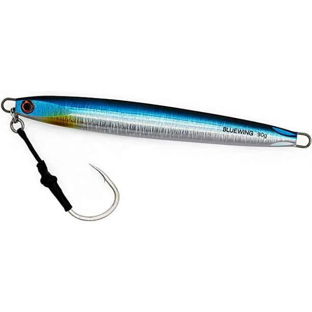 BLUEWING Speed Vertical Jigging Lure, Offshore Vertical Jig Deep Sea  Jigging Lures, Saltwater Jigs Fishing Lures for Tuna Salmon Snapper  Kingfish, Blue/Gold,90g 