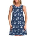 thumbnail image 1 of Xecao Robe Nautique Bleu Marine pour l'Été pour Femmes, Robes Décontractées de Plage, Cache-Maillots, Robe T-Shirt Sans Manches Évasée avec Poches, 1 of 7