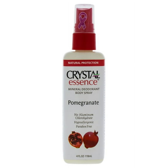 Crystal Essence Mineral Deodorant Body Spray Pomegranate By Crystal For Women - 4 Oz Deodorant Spray  4 oz