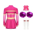 thumbnail image 2 of LiiYii Kids Girls Cheer Leader Dance Outfit Cheerleading Skirt Set Stage Party Performance Dress Up Hot Pink A 16, 2 of 5