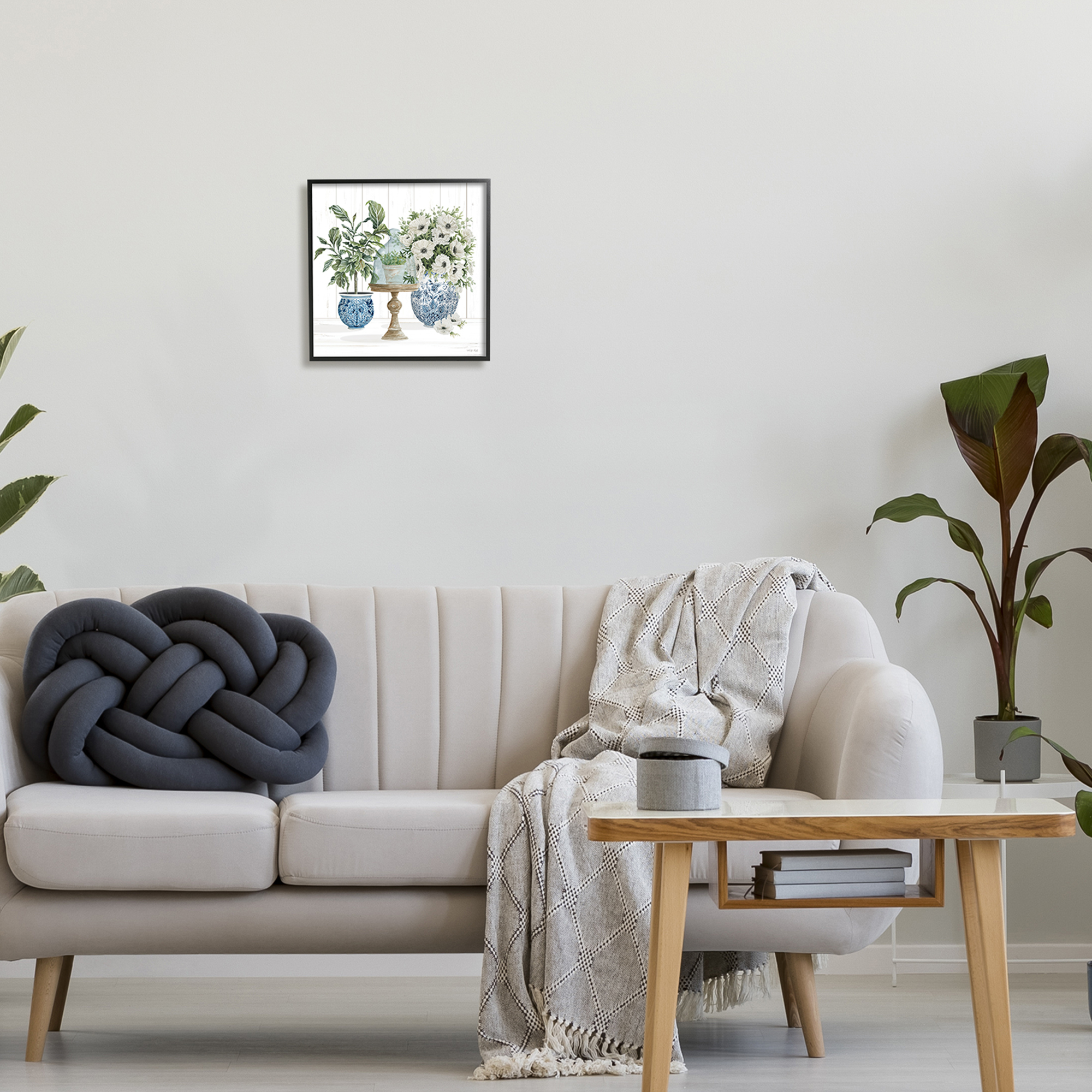 Stupell Farmhouse Blooms Anemone Flowers Botanical & Floral Painting Black Framed Art Print Wall Art