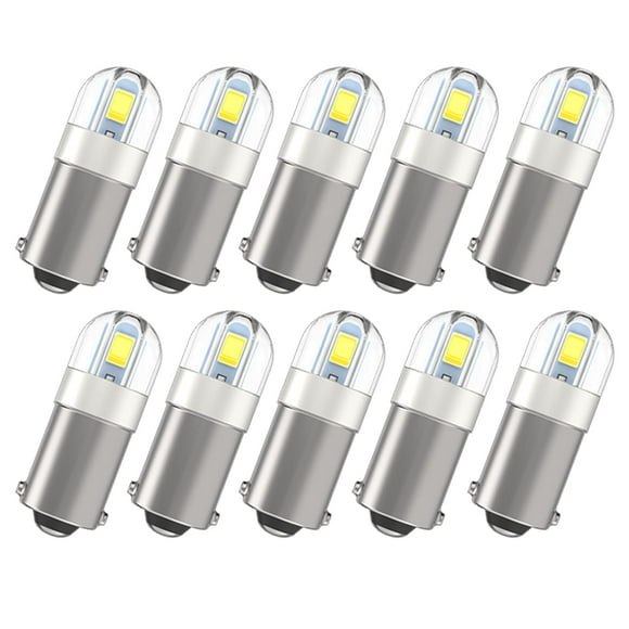 Serundo Auto BA9S Ampoule de Voiture à DEL BA9 1895 1891 53 57 Ampoule de Voiture à DEL, 2SMD 3030 Puces 6000K Blanc 47830 64111 3893 Ampoule de Voiture à DEL pour Intérieur de Voiture Dôme Carte Plaque d'Immatriculation Boîte à Gants Lumière Etc., Lot de 10 Pcs