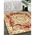 thumbnail image 3 of Ahgly Company Machine Washable Indoor Square Abstract Brown Gold Area Rugs, 6' Square, 3 of 7
