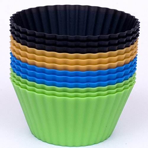 Silicone Cupcake Liners Set Of 12 Reusable Muffin BakingCups In