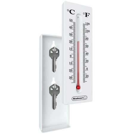 Hide a Key for House, Car, and Safe Keys- Temperature Reading Indoor and Outdoor Working Wall Mount Thermometer with Key Storage by, WORKING.., By