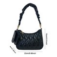 thumbnail image 3 of Bolso de hombro informal para mujer con miniBolso con cerrojo Bolso de moda de PU (negro), 3 of 8