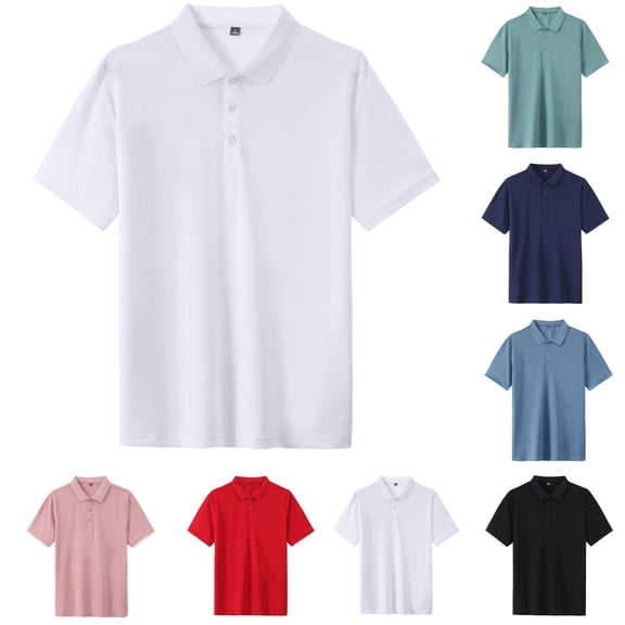 YHAJDS Polo Shirts for Women Short Sleeve Solid Color Drop Shoulder Collared Plus Size