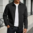 thumbnail image 2 of Men's Solid Color Notch Lapel Lightweight Casual Jacket Outdoor Autumn Coat Comfortable Stylish Versatile, 2 of 5
