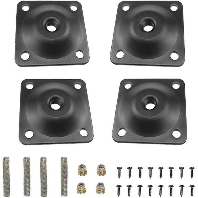 4 Pieces Foot Mounting Plates, Black Furniture Foot Mounting Plates, Black Fixing Iron Pie