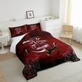 thumbnail image 3 of YST Nautical Anchor Comforter Set, Queen, Ocean Beach Theme, Gothic Spider Web Red Black Ombre, 3 of 5