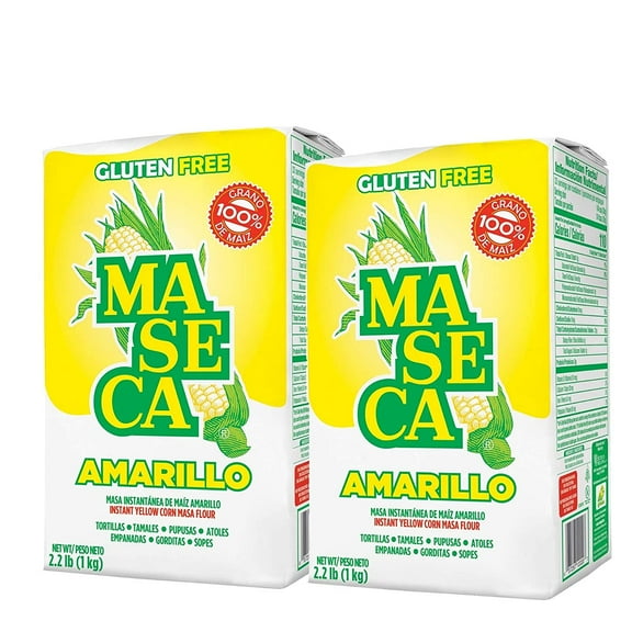 Maseca Instant Yellow Corn Masa Flour, Gluten-free, 2.2 lb (2 Pack)