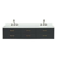 thumbnail image 3 of Castor 84 in W Black Double Bath Vanity, Cultured Marble Top, and Faucet Set, 3 of 10