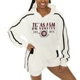 thumbnail image 3 of Women's Gameday Couture Cream Texas A&M Aggies Down, Set, Go Pullover Hoodie and Shorts Set, 3 of 6