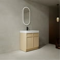 thumbnail image 2 of 30" Freestanding Bathroom Vanity. White Resin Sink & Soft-close Cabinet Doors. Contemporary Design. Spacious Storage. Plywood. Easy To Clean Vanity With Door Hinge System - Modern Cabinetry Oak, 2 of 7