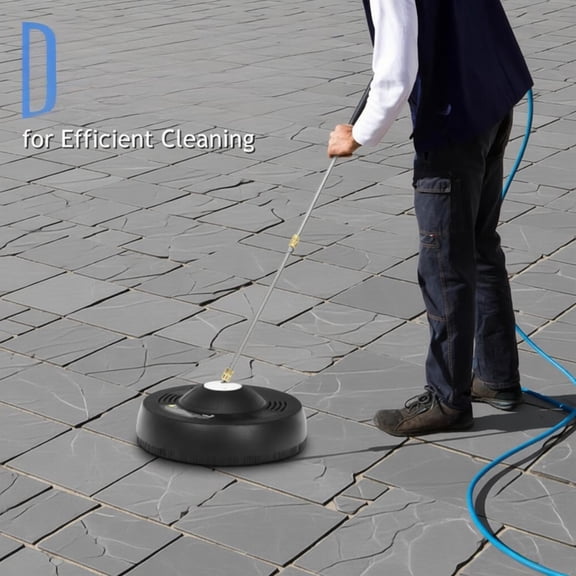 16 Inch Pressure Washer Surface Cleaner Attachment with 2 Extension Wands 3000 PSI Rotating Nozzle for Driveway Patio Deck Sidewalk Concrete Cleaning Efficient Power Washing Tool