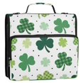 thumbnail image 2 of Haosy 3 Ring Zipper Binder with Shoulder Strap Waterproof Trapper Keeper 2 Inch D-Ring 500 Sheets Capacity, Clover with Green Plaid, 2 of 8