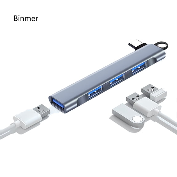 Binmer 4-in-1 USB-C to USB 3.0 Hub, USB-C Hub, 4-Port USB 3.0 Adapter, Portable USB-C Expansion Hub