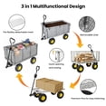 thumbnail image 2 of LIANGKA 3 In 1 Oversized Steel Garden Cart 880lbs Pullable Mesh Metal Utility Cart with Removable Liner Side Panels and Mesh Tray Gray, 2 of 9