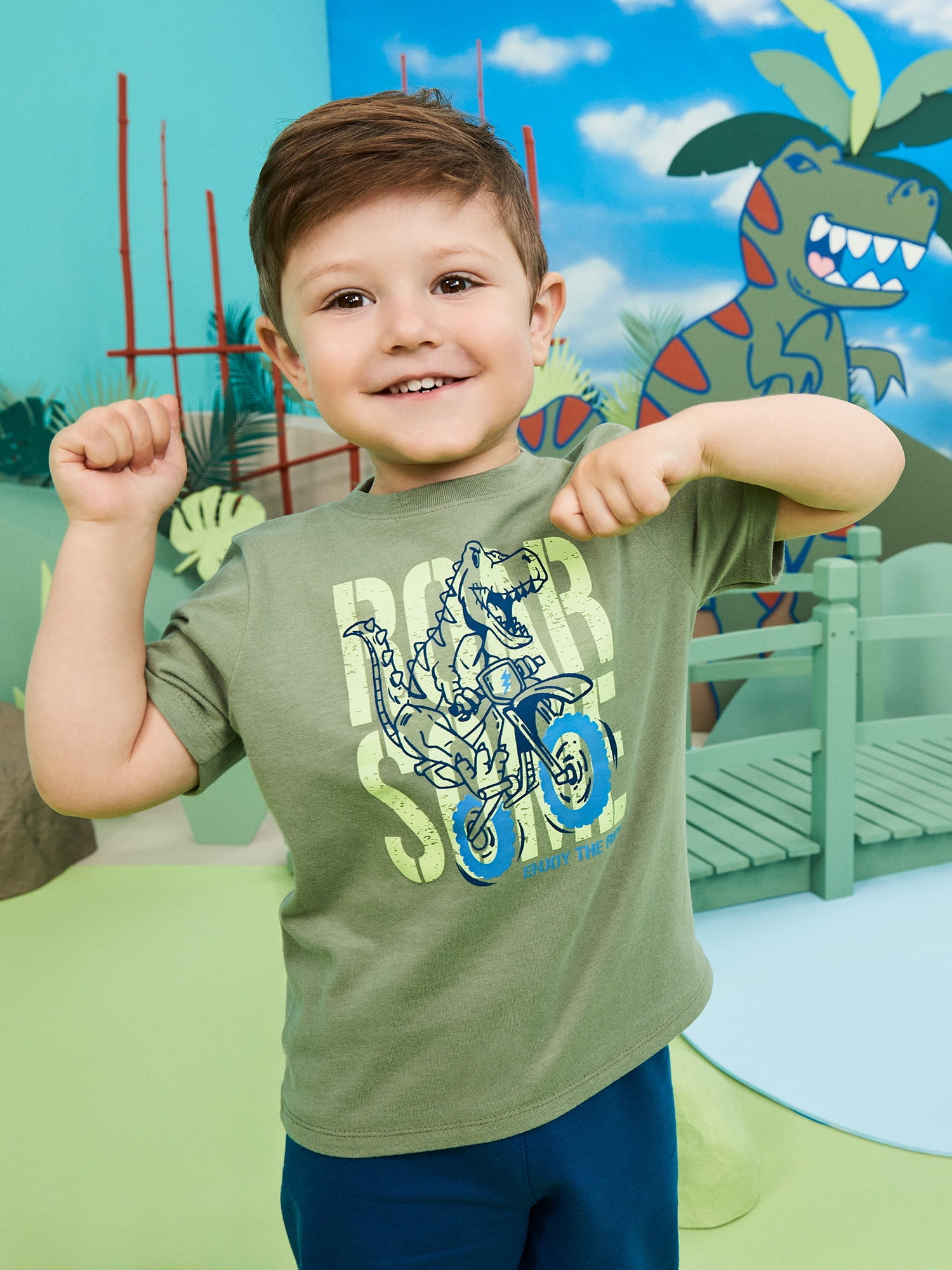 Garanimals Newborn, Baby & Toddler Boy Cotton Short-Sleeve Graphic T-Shirts, 3-Pack, Sizes 0-6T