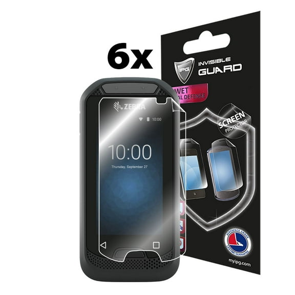IPG Compatible with Zebra EC30 LAN Enterprise Mobile Computer Handheld Screen Protector 6 Units Invisible Guard Free Lifetime Replacement Warranty HD Clear Bubble -Free Screen Protection