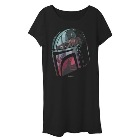 Star Wars The Mandalorian Girls' Helmet Reflection Tee Dress