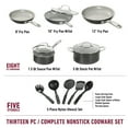 thumbnail image 3 of Granitestone 13 Pc Ceramic Pots and Pans Set Non Stick, Ceramic Cookware Set Nonstick, Hard Anodized, Induction Non Stick Pot and Pan Set, Non Stick Pots and Pan Set, Non Toxic, Oven/Dishwasher Safe, 3 of 9