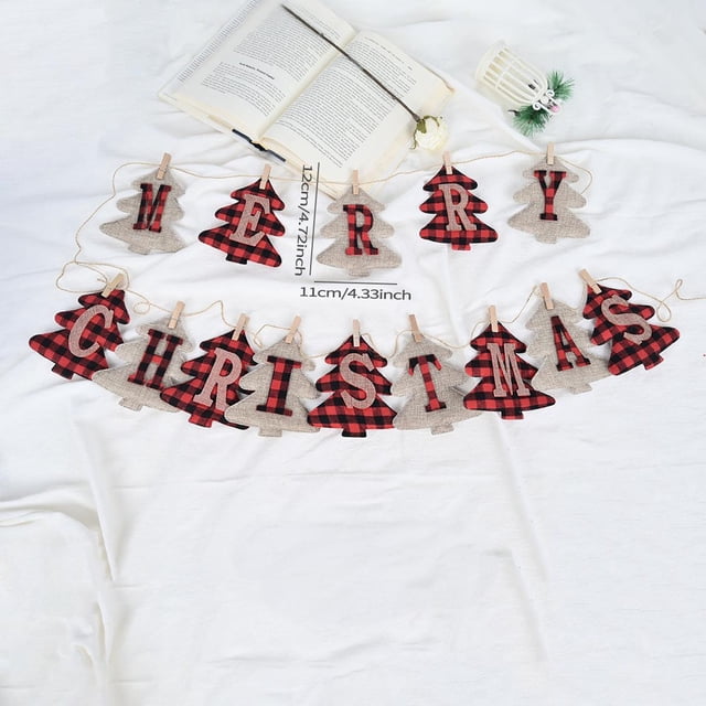 Guirnaldas navideñas de 14 piezas | Decoración navideña colorida de 12 x 10 cm | Incluye cuerda de 29 cm | Decoración duradera para festivales | Multiusos para fiestas, bodas y cumpleaños