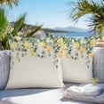 thumbnail image 5 of Waterproof Throw Pillow Covers Set of 2, 16x16 Inch Farmhouse Lemon Decorative Pillowcases Outdoor Pillow Slip Cushion Covers Set for Couch Tent Vintage Botanical Leaf Retro Beige, 5 of 7