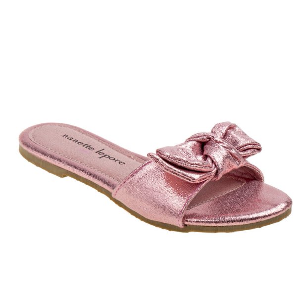 Nanette Lepore Girls Pink  Shimmer Bow Embellished 