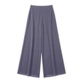 thumbnail image 7 of Qgtaibl Women's Flowy Wide Leg Pants High Waist Lightweight Palazzo Trousers Casual Loose Fit Chiffon Pants for Vacation & Daily Wear Gray M, 7 of 7