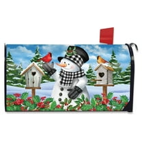 Briarwood Lane Checkered Snowman Winter Mailbox Cover