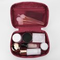 thumbnail image 4 of Bolsa de cosméticos de cuero PU con cierre de cremallera, gran capacidad, esponjosa para mujeres y niñas, 4 of 9