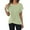 Light Green, variant on MIXUE Boho Tops For Women Summer Knitted Solid Color Round Neck Short Sleeve Casual Basic Pullover Shirts For Women Tee Shirts Holiday Wear,Gold,M